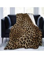Leopard Print Flannel Throw Blankets Super Soft Warm Plush Fluffy Lightweight Cozy Fuzzy Fleece Blankets For  Teens 75X95CM pilka spalva