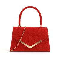 Women's Handheld Crossbody Clutch Evening Bag for Weddings and Parties raudona