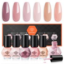 Modelones Nail Polish Set 6 Colors Nude Nude Winter Mini Home Salon DIY Nail Art for Women Girls - - Tones, Pink, Quick-Drying, Colors, Size, & &