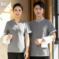 Summer Short Sleeve Cleaning Work Uniform Top L