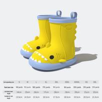 Sanhe Cartoon Kids Shark Rain Boots geltona