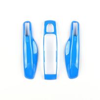 Key Case Shark Blue for Porsche 718 911 Panamera Cayenne Macan Boxster Cayman Car Key Shell Cover Remote Control Fob Replace