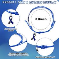 30 Pcs Diabetes Awareness Bracelets Type 1 Diabetes Bracelet Blue And Gray Adjustable Ribbon Health Protection Bracelet Bulk For mėlyna