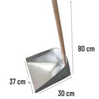 Aikesi Heavy-Duty Metal Dustpan with Wooden Handle
