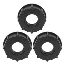 3 vnt. IBC bako jungties šiurkštaus sriegio žarnos išleidimo adapteris plastikinis antgalis, 60 mm vidinis skersmuo, G1 juoda