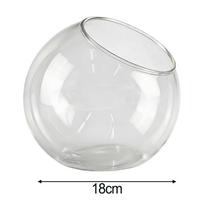 Clear Bauble Ball Glass Terrarium Open Mouth Design Clear Borosilicate Glass Open Mouth Glass Vase 15cm For Christmas 13.5cm