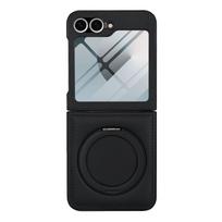 PU Leather Cases for Samsung Galaxy Z Flip 7/6/5/4/3 Built-in Screen Protector Cover Magnetic 360 Rotatable Ring Stand holder For Galaxy Z Flip 3 juoda