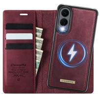 For Samsung Galaxy S25 S24 S23 S22 S21 S20 Ultra Detachable Wallet Case Compatible with Magsafe, 2-in-1 PU Leather Flip Cover For Galaxy S20 Plus raudona