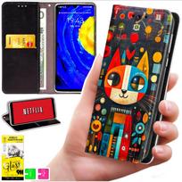 Etui Typu Portfel Do Motorola Moto G56 - Pokrowiec Bluemoon Nadruk + Szkło 9H