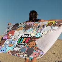Toca Boca Toca Life World Towel Microfiber Beach Towel Absorbent Quick dry Soft Yoga Swimming Resort Mountain Climbing Towel Cotton 30x30cm