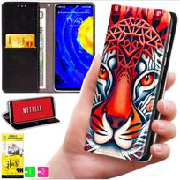 Etui Typu Portfel Do Motorola Moto G06 / G06 Power - Pokrowiec Bluemoon Nadruk + Szkło 9H