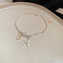 Zircon gravel silver black gallstone pearl love bracelet niche design bracelet exquisite light luxury high-end jewelry wholesale