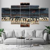 5 dalys Abstraktus retro fortepijonas, aliejinė drobė, tapyba Plakatai ir spaudiniai Sienų nuotraukos Šiuolaikinės svetainės namų dekoras be rėmelio 20x35cm*2  20x45cm*2  20x55cm*1 gray