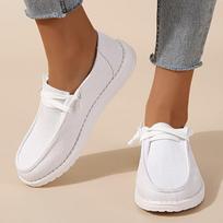 Women's Casual Single Shoes Lace Up Loafer Shoes Casual Canvas Lightweight Slip on Shoes Women's Outdoor Footwear for All Seasons 42EU/CN43