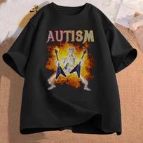 Autizmas Juokingas Skeletas Memas Unisex Marškinėliai Medvilnė Unisex Drabužiai Grafiniai Marškinėliai Unisex moteriški Drabužiai Spausdinti Marškinėliai trumpomis Rankovėmis S