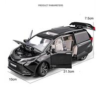1/24 TOYOTA Sienna MPV Alloy Car Model Diecasts Metal Toy Commercial Car Model Simulation Sound Light Collection Childrens Gifts juoda