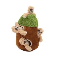Interactive Hide Seek Dog Toys Little Sloth Tree Hole Jigsaw Squeaking Dog Hiding Plush Toys