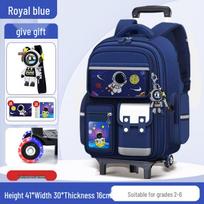 Large Capacity Boys Astronaut School Backpack - Trolley Style for Kids