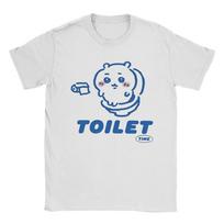 Ullzang Chiikawa T-shirt tualetui Vyriški apvalia kaklo iškirpte trumpomis rankovėmis Viršutiniai drabužiai Medvilniniai vasariniai viršutiniai drabužiai Viršutiniai drabužiai S