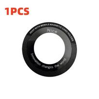 Universalus magnetinis metalinis plokštelės žiedas Magsafe belaidžiam įkrovikliui Geležies lakšto lipdukas Magnetas Automobilinis telefono laikiklis Mini lipdukas black