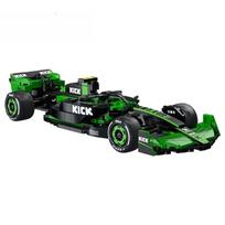 2024 MOC Sauber F1 komandos C44 Formulės-1 F1 lenktyninis automobilis Nr. 24 Sportinis automobilis Statybiniai blokeliai Miestas KICK Automobilio kaladėlės Žaislai Šventinės dovanos žalia/juoda