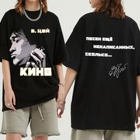 Vyriškas Klasikinis Vintage Viktor Tsoi Kino Dvipusis T-shirt Trumpomis Rankovėmis Medvilninis Rusų Roko T-shirt Naujoviškas T-shirt Dizainerio Te... S įvairiaspalvis
