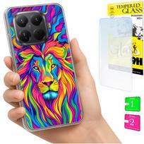 Etui Do Xiaomi 15T Pro Obudowa Foto Case Plecki Grafika Lew + Szkło 9H