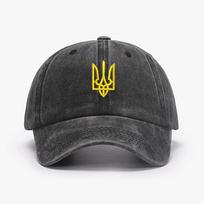 Siuvinėjimas Ukrainos Tridento Simbolis Medvilnė Skalbta Madinga Sportinė Kepuraitė Reguliuojama Hip Hop Urban Gatvės Stilius Tėčio Kepuraitė Apsauga nuo Saulės Snapback adjustable 54-60cm