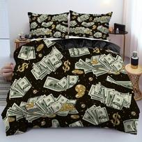 Money Dollar Printed Duvet Cover King Microfiber Dollar Bills Of United States Federal Reserve With The Portrait Bedding Set 70x133cm 2pcs