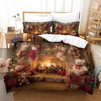 3D Teddy Bear Cute Bedding Quilt Cover Breathable Bedding Sets With Pillowcase Children'S Room Decor Bed Quilt Cover All Season 70x133cm 2pcs