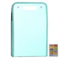 Vertical A4 File Organizer Bag 13-Layer Large Capacity Expanding Folder Portable Hand-held Storage for 300 Sheets žalia