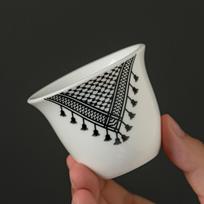70m Arabiškas Keramikinis Kavos Puodelių Rinkinys: Mini arbatos puodeliai ir festivalio žvakidės 70ml - Set of 6 balta