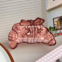 Cute Croissant Shark Clip Coffee Cup Delicious Food Claw Clip Creative Crab Clip  Female Style2
