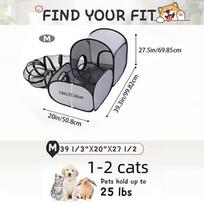 Dog Fence With Surrounding Tunnel Outdoor/indoor Cat Fence With Breathable Soft Edges Cat Fence Tent pilka spalva