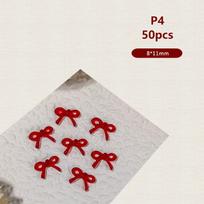 50Pcs Wine Red Resin Bow Nail Charm Bulk Mix Size 3D Ribbon Bowkont Mini Kawaii Nail Art Accessories DIY Cute Nails Decorations