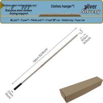 Stainless Steel Clothes Drying Rack Pole with Detachable Hanger and Threaded Pipe
