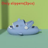 Factory Kids Shark Slippers Eva Summer Nonslip Waterproof For Boys And Girls Blue Gray,12cm