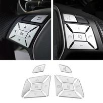 Vairo mygtukų jungiklių apdailos dangtelio lipdukas tinka Mercedes Benz A B C E ML GL CLA GLA GLK SL SLK klasei W176 W246 W212 W204 sidabras