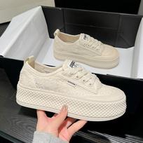 Vasariniai kvėpuojantys tinklelio žvejo batai moterims, didinantys aukštį 6cm, nauji, minkštu padu, neslystantys, su raišteliais, sportiški laisvalaikio board batai, moteriški batai 35