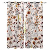 Hand Drawn Flower Leaf Lines Blackout Curtains For Living Room Bedroom Window Treatment Blinds Drapes W135 x H60cm