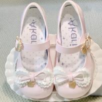 Lolita shoes dopamine small leather shoes women's spring bow lolita shoes cute doll feeling low heel single shoes 35 rožinė