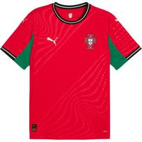 Puma Drycell Portugal Womens Team 2025 Home Crew Neck Pullover Short Sleeve Football Shirt Men Tops Pure-Red Fresh-Mint 780768-02 S
