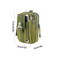 Outdoor Waist Belt Bag Phone Case Large Capacity Oxford Phone Case Wallet Pouch with Belt Gadget Pocket for Smartphone Tools žalia