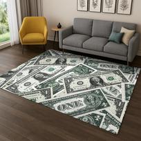 3D Us Dollar Euro Pound Money Illusion Carpet Rug for Living Room Sofa Home Bedroom Kitchen Doormat Decor,Playroom Non-slip Mat 40x60cm