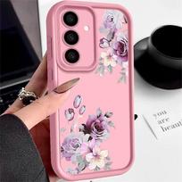 Violetinės bijūno gėlės dėklas, skirtas Samsung Galaxy S25 Edge S24 S23 S22 Ultra S21 FE A15 A16 A17 A26 A34 A35 A36 A54 A55 A56 5G Dangtelis Galaxy S22 5G