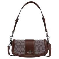 Rankinė Coach Andrea 21 Metalinis logotipas Signature Jacquard Apdailinta oda Moteriškos rankinės Ruda CU985-SVS8S Basic Set (Bag+Dust Bag)