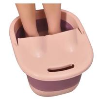 Clowin Foldable Foot Spa Bucket for Home Foot Spa Bucket with Pink Use, Lid, Insulated, Portable, (Type A) rožinė