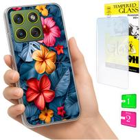 Etui Do Motorola Edge 70 Obudowa Foto Case Plecki Grafika Kwiaty + Szkło
