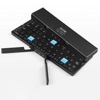 Sulankstoma belaidė „Bluetooth“ klaviatūra, suderinama su išmaniaisiais telefonais, planšetėmis, „iPad“ ir kompiuteriais, skirta naudoti biure, juoda juoda
