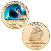 Titanic commemorative coin gift box, metal crafts collection, commemorative medals, enthusiasts collect gifts